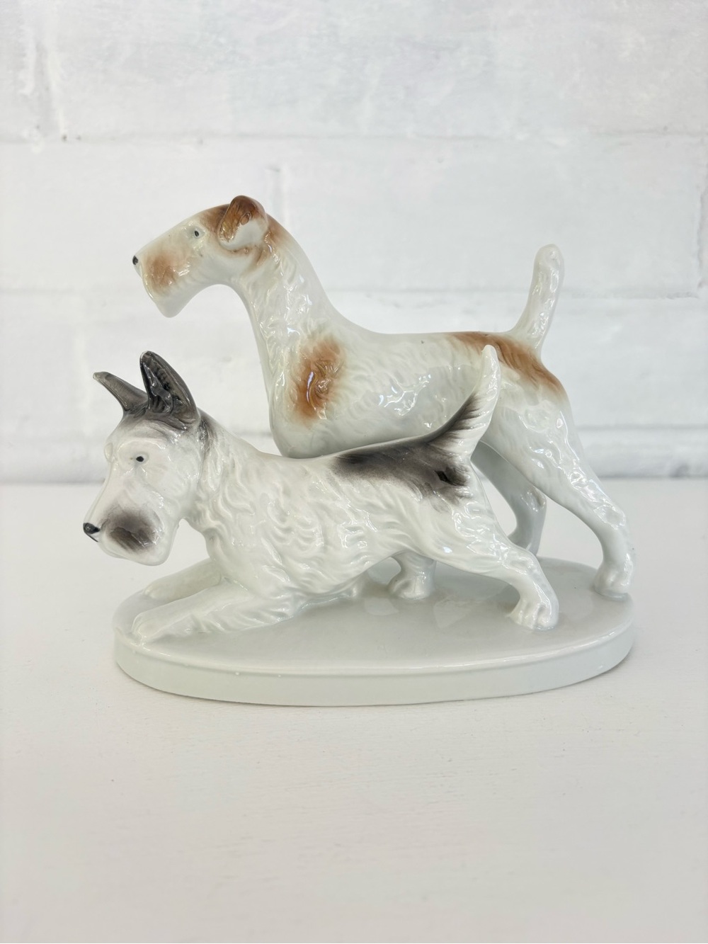 Carl Scheidig Germany Scottish & Fox Terrier Figurine Fine Porcelain